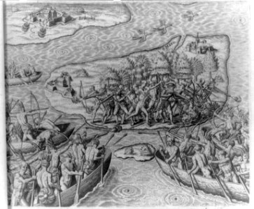 Johannes Staden being kept prisoner on San Maro by Indians LCCN2007677247