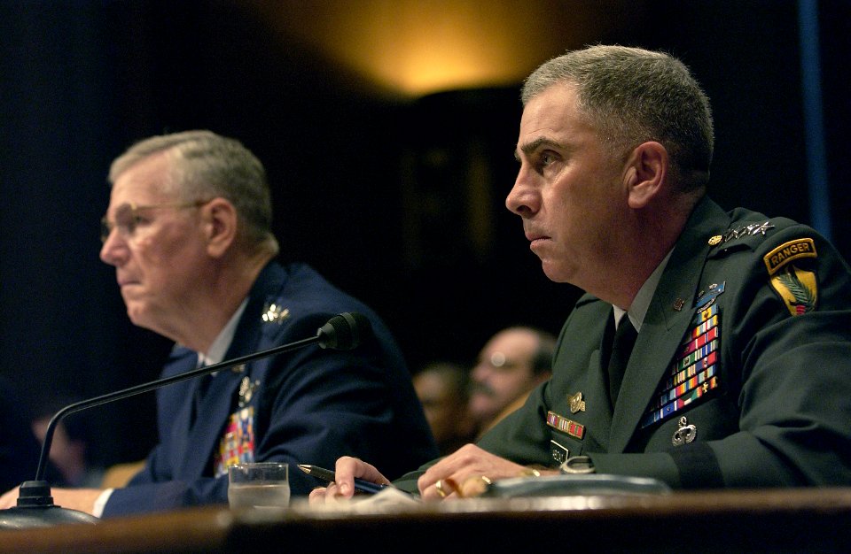 John Abizaid and Richard Myers testify before the US Senate Appropriations Committee