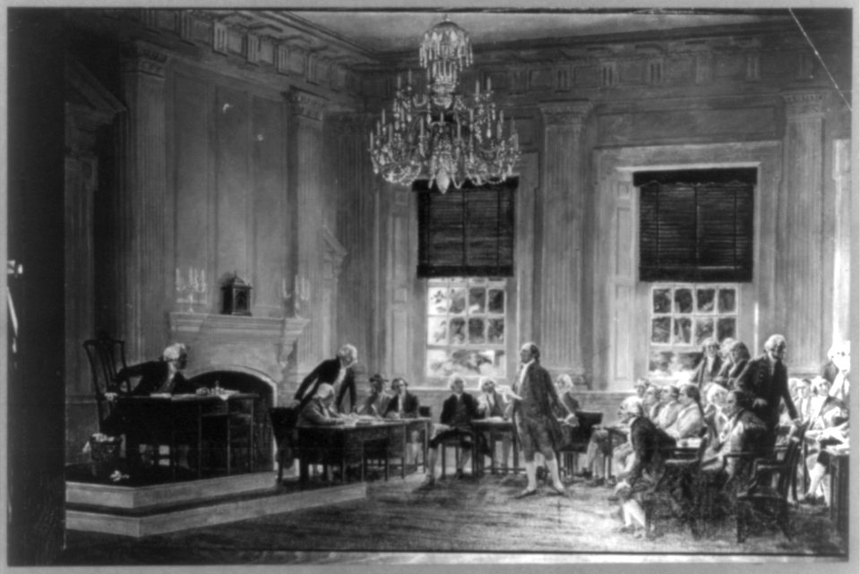 John Adams proposing George Washington for Commander-in-Chief of the American Army LCCN2004674964