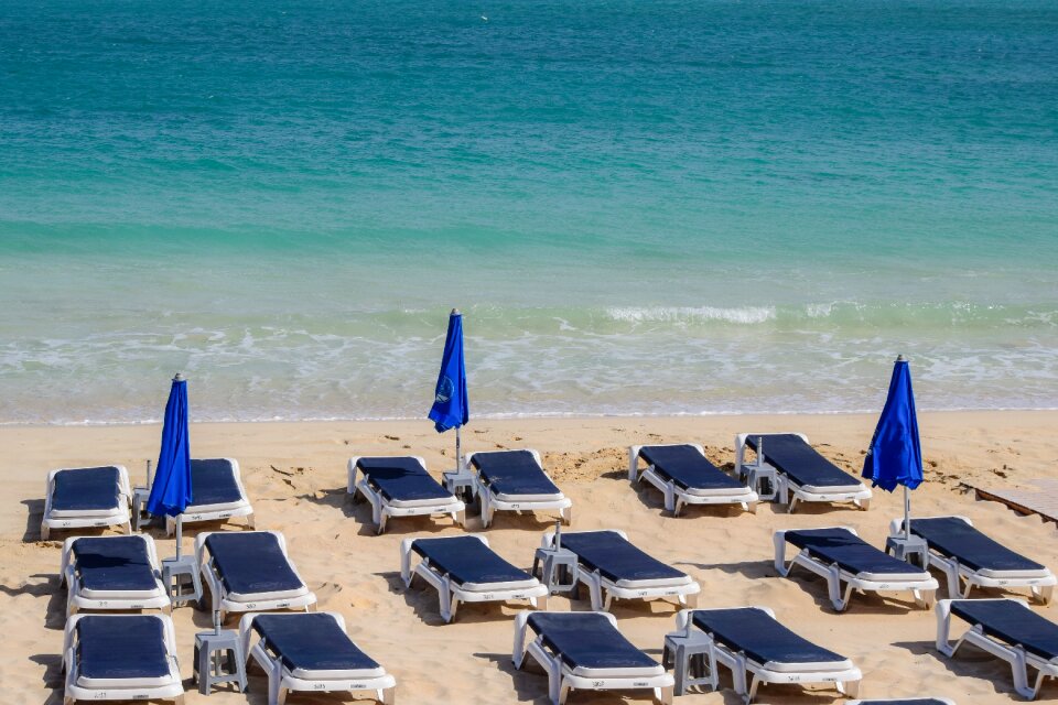 Travel vacation sunbeds