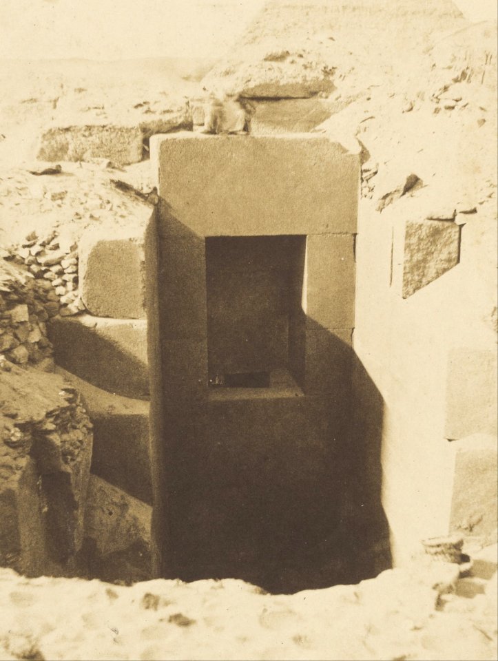 John Beasly Greene (American, born France - (Pyramides de Giseh, Travaux de M. Mariette, Porte de Granit Découverte à Gauche du Sphinx Excavatio... - Google Art Project