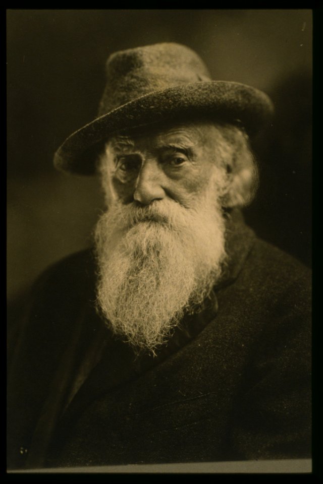 John Burroughs, head-and-shoulders portrait, wearing hat and coat, seated, facing front LCCN2001697072