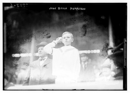 John Brush Hempstead, son of the New York Giants president Harry Hempstead and grandson of the late John T. Brush (former president of the New York Giants), throws out first pitch of Game LCCN2014694430