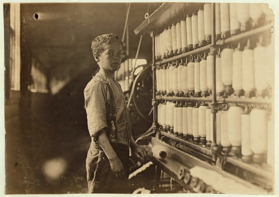 John Dempsey (looked 11 or 12) years old. Said he helped only on Saturdays. Jackson Mill, Fiskeville, R. I. (One of the B. B. and R. Knight mills). He was working faithfully in the LOC cph.3a20285