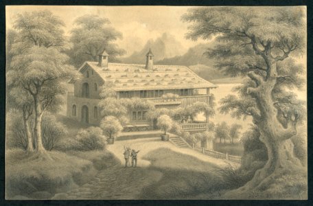 Johann Heinrich Wilhelm Kretschmer Bleistiftzeichnung Skizze Rütli Wiese 29. Juli 1887