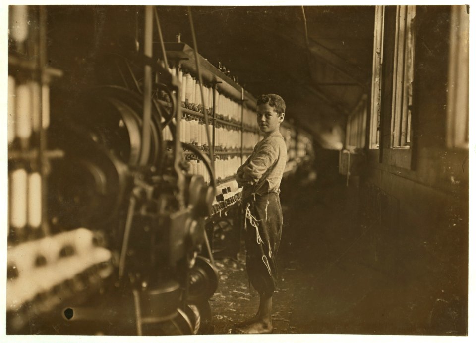 John Dempsey (looked 11 or 12) years old. Said he helped only on Saturdays. Jackson Mill, Fiskeville, R. I. (One of the B. B. and R. Knight mills). He was working faithfully in the LOC cph.3a01133
