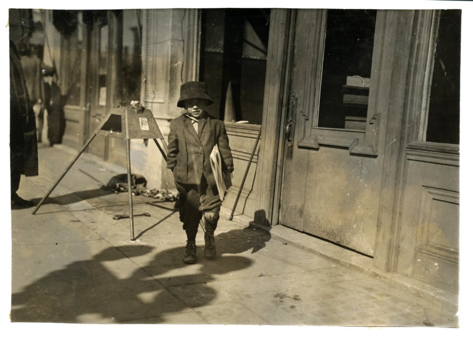 John Dowers, 7 years old, lives at 108 W. Frisco St. Starts out at 5 a.m. some days. Father is blind and sells newspapers. John is a pretty good beggar. Was seen trying to borrow a dollar LOC nclc.04015
