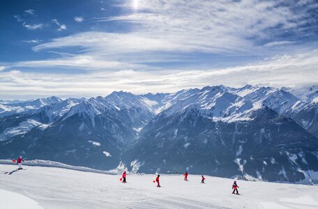 Cold mountain peak panoramic photo