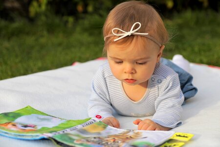 A small child daughter the little girl