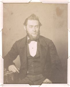 John Fagg, half-length studio portrait, seated, facing slightly right, with right elbow resting on table LCCN2015651556