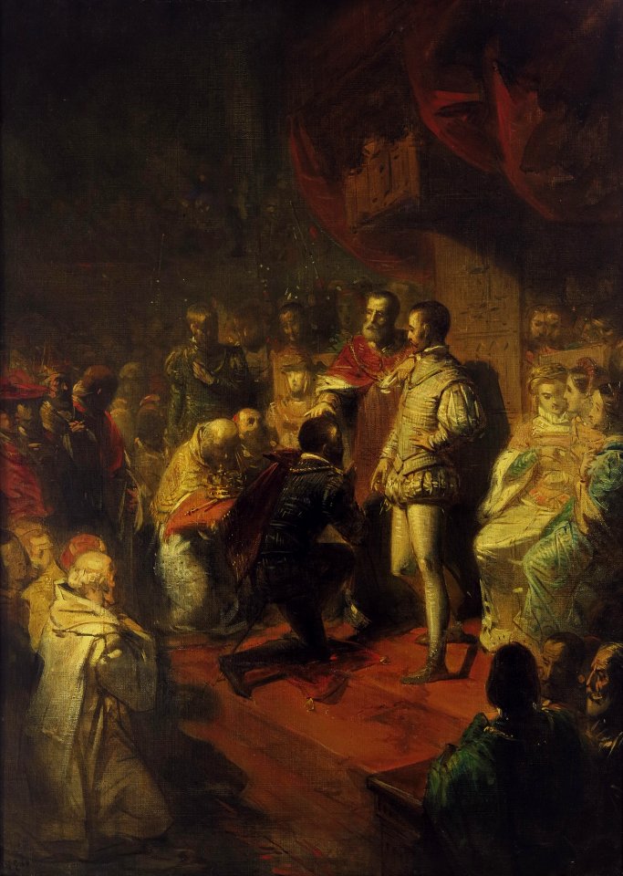 Johannes Hinderikus Egenberger - Anno 1555. De troonafstand van Karel V - SA 4903 - Amsterdam Museum