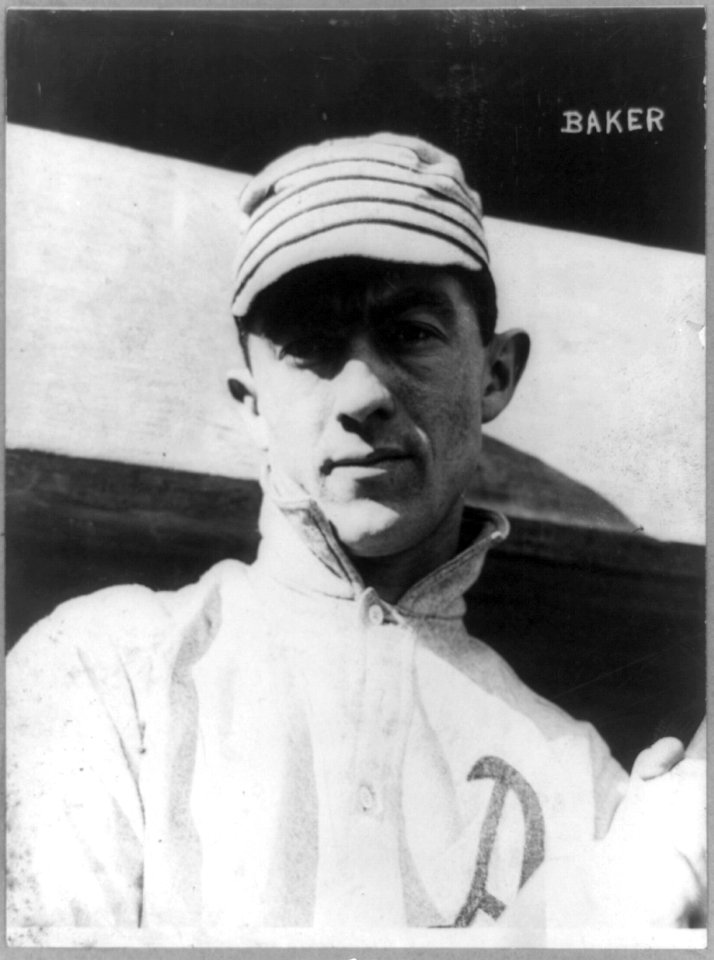 John Franklin Baker, baseball player for Philadelphia Athletics, head-and-shoulders portrait, facing front, wearing baseball uniform LCCN89714217