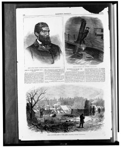 John H. Rock, colored counselor - photographed by Richards, Philadelphia. Incident on board the Octorara, January 26, 1865 ; Negro quarters, Army of the James - sketched by Captain L.L. LCCN94502940
