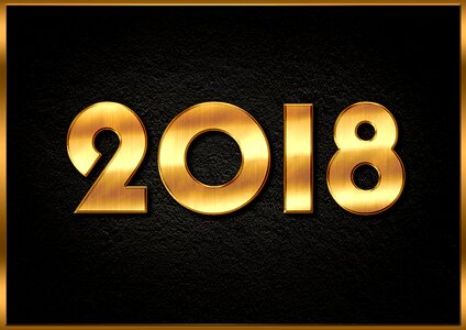 Greeting card turn of the year gold