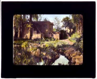 John Henry Fisher adobe, 765 West Highland Avenue, Redlands, California. Water garden LCCN2007685002
