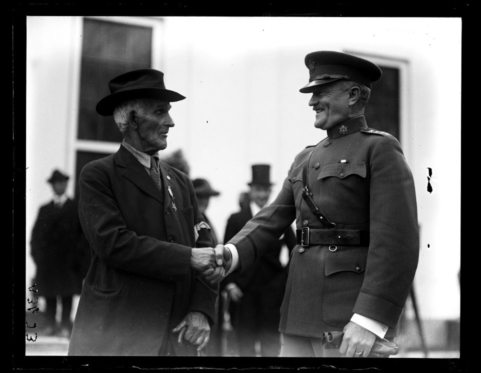 John J. Pershing, right. White House, Washington, D.C. LCCN2016890886