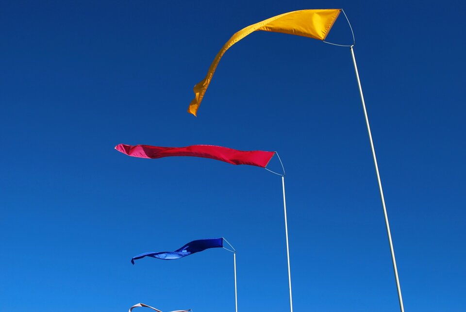 Primary colors sky waving