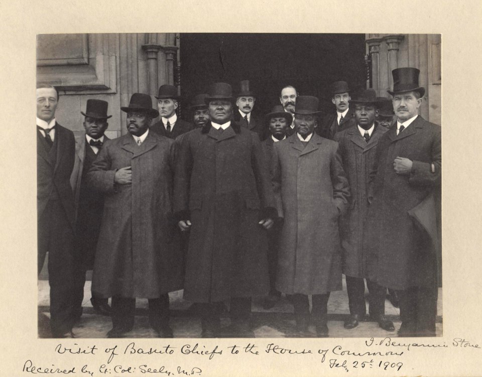 John Edward Bernard Seely, 1st Baron Mottistone with eight Basuto Chiefs and five unknown men by Sir (John) Benjamin Stone