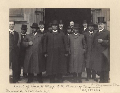 John Edward Bernard Seely, 1st Baron Mottistone with eight Basuto Chiefs and five unknown men by Sir (John) Benjamin Stone