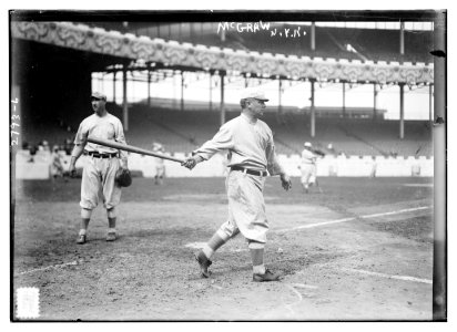 John McGraw, New York NL, with bat at Polo Grounds, NY (baseball) LCCN2014693861