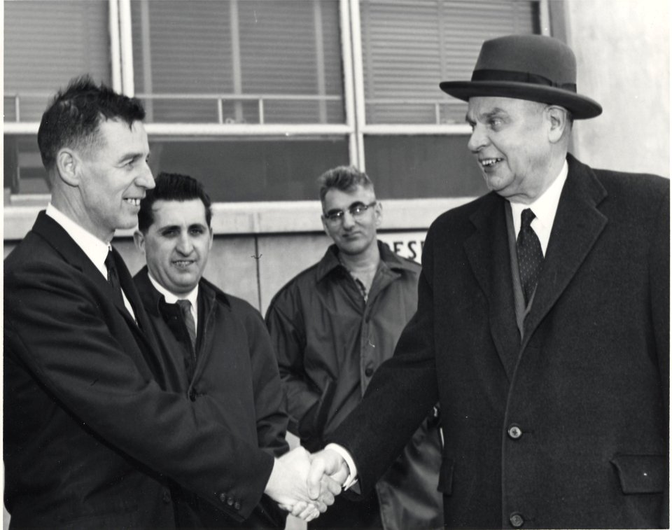 John Diefenbaker at the US Naval base at Argentia, Newfoundland (17 May 1962)