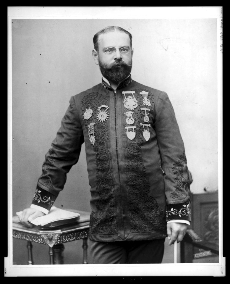 John Philip Sousa, three-quarter length portrait, standing, facing front LCCN2005676156