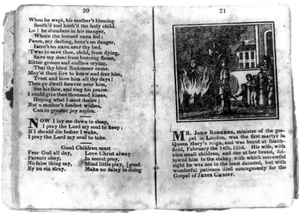 John Rodgers, the first Protestant martyr of Queen Mary's reign, being burnt at the stake in Smithfield Market, London, Feb. 14, 1554 LCCN93507783