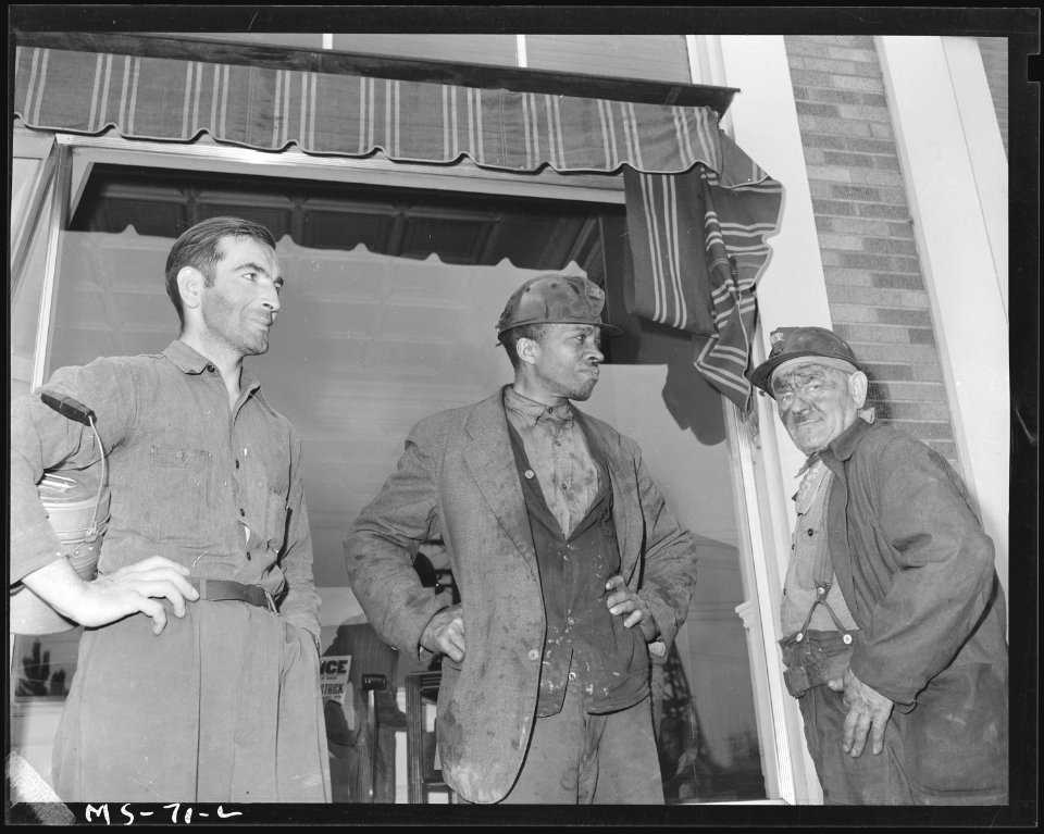 John Roman, Robert Rose and John Nakitis, miners. H. C. Frick Coal Company, National ^3 Mine, Muse, Washington... - NARA - 540253