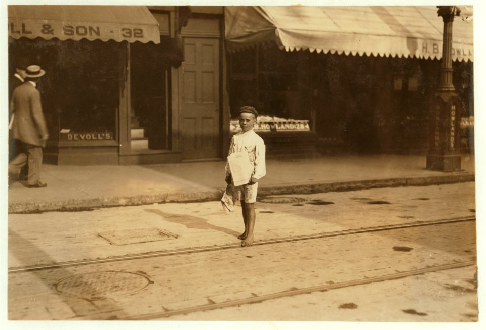 John Sims, 7 year old newsie, New Bedford, Mass. August 22, 1911. Evening. Richard K. Conant, Witness,. LOC nclc.03740