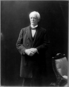 John Tyler Morgan, 1824-1907, three-quarters length portrait, facing left, hands folded, standing. Senator, Ala. LCCN2005689193