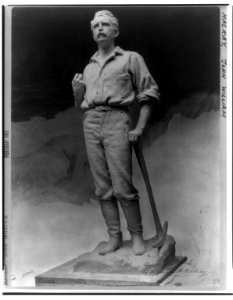 John William Mackay, full length portrait, standing, with pickax LCCN2016651075