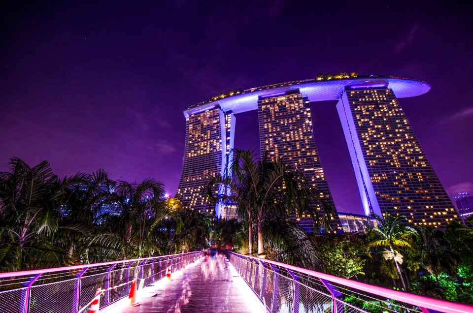 Singapore skyline lilac sand