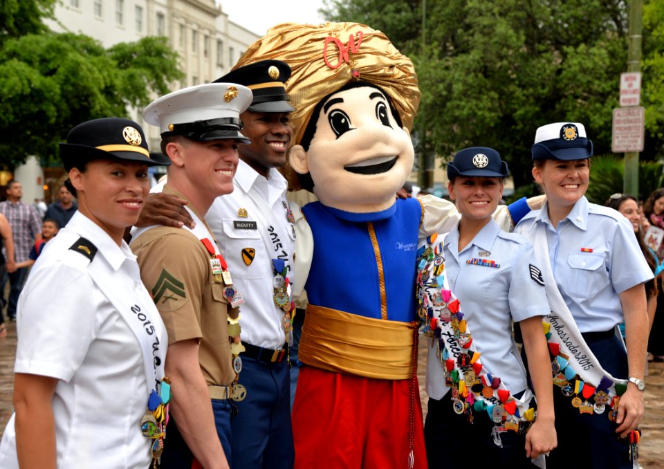 Joint Base San Antonio military ambassadors join Fiesta royalty, special guests to kick off Fiesta San Antonio 150416-N-UR169-002