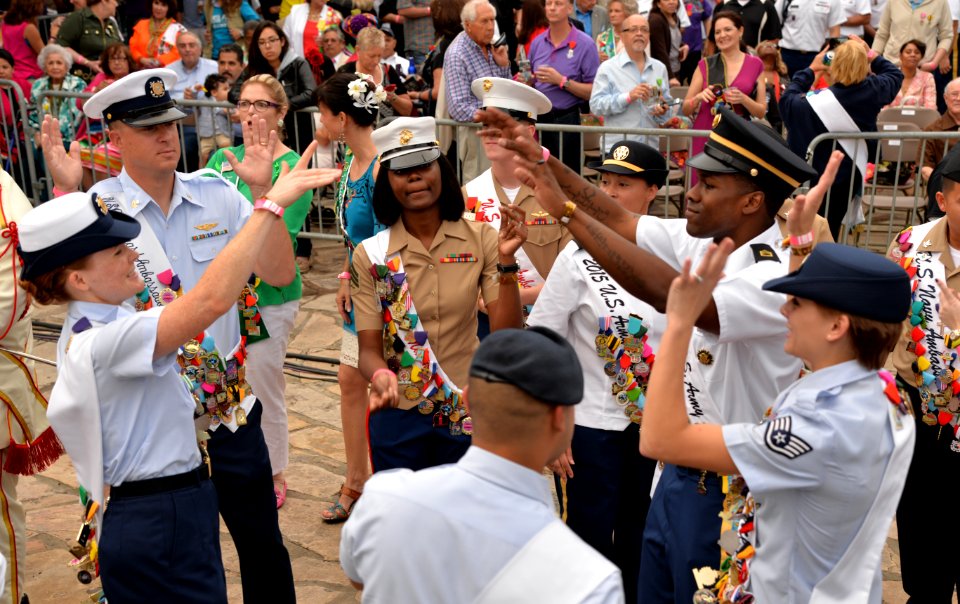 Joint Base San Antonio military ambassadors join Fiesta royalty, special guests to kick off Fiesta San Antonio 150416-N-UR169-015