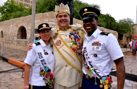 Joint Base San Antonio military ambassadors join Fiesta royalty, special guests to kickoff Fiesta San Antonio 150416-N-UR169-013