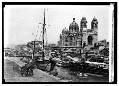 Joliette Quay and Cathedral at Marseilles LCCN2016820923