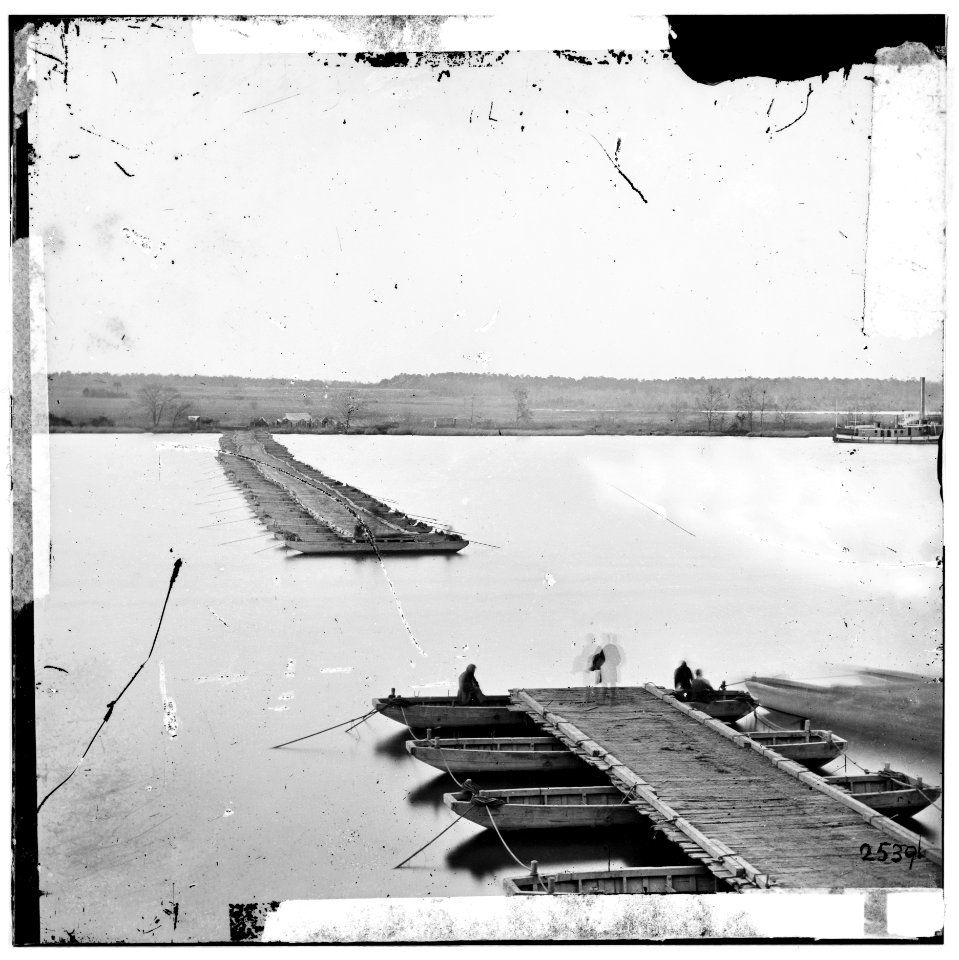 Jones' Landing, Virginia (vicinity). Pontoon bridge (open for steamers) across the James River LOC cwpb.01904
