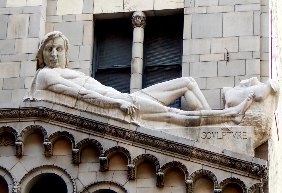 Johnson burt fine arts building facade sculpture 1