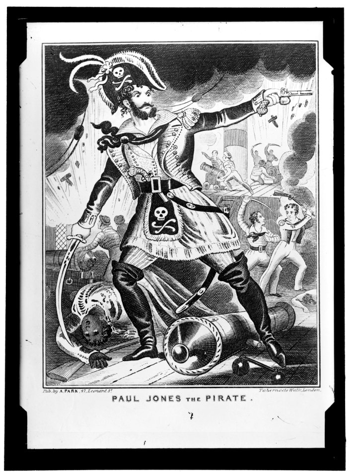 JONES, JOHN PAUL. CARTOON, 'PAUL JONES THE PIRATE,' DONE IN LONDON LCCN2016867443