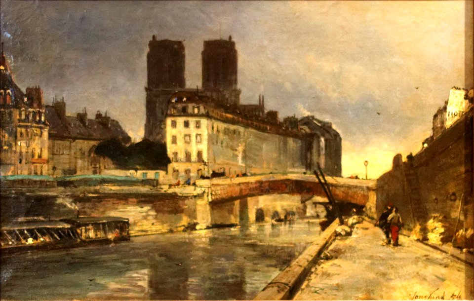Jongkind - Notre-Dame de Paris, vue du quai Saint-Michel avec le Petit Pont
