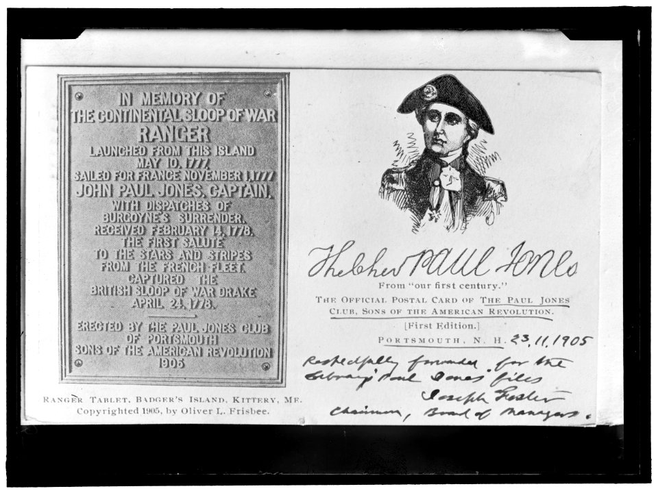 JONES, JOHN PAUL. PLAQUE LOC hec.05501