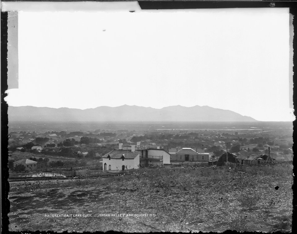 Jordan Valley and Oquirrh Mountains. Great Salt Lake City. Salt Lake County, Utah. - NARA - 516650