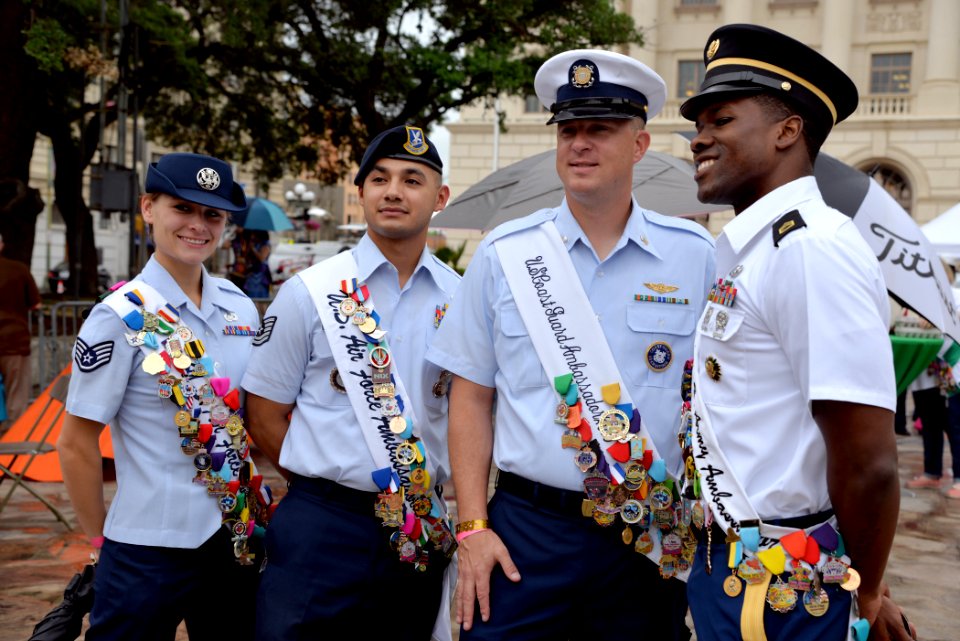 Joint Base San Antonio military ambassadors join Fiesta royalty, special guests to kick off Fiesta San Antonio 150416-N-UR169-005