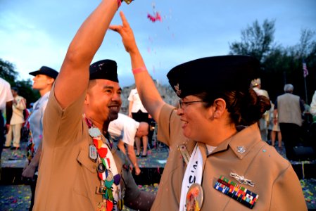 Joint Base San Antonio military ambassadors join Fiesta royalty, special guests to kick off Fiesta San Antonio 150416-N-UR169-023