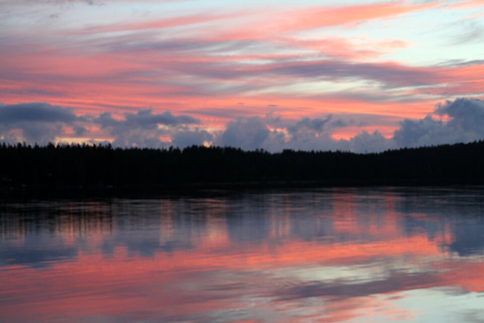 The nature of the lake sunset