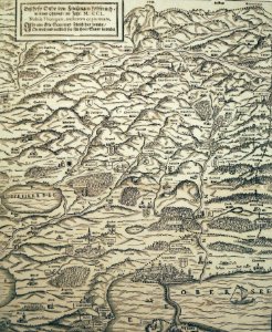 Jos Murers Karte des Zürcher Herrschaftsgebiets von 1566 (Ausschnitt) - Stadtmuseum Rapperswil - 'Stadt in Sicht - Rapperswil in Bildern' 2013-10-05 16-05-26 (P7700)