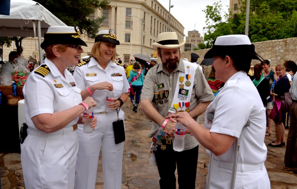 Joint Base San Antonio military ambassadors join Fiesta royalty, special guests to kick off Fiesta San Antonio 150416-N-UR169-007