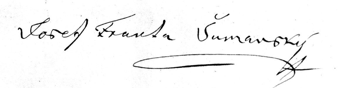 Josef Franta Šumavský Unterschrift