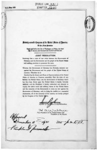 Joint Resolution of December 12, 1941, which declared war on Germany (6023479402)