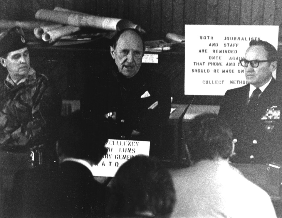 Joseph Luns on HMS Ark Royal (R09) in September 1978